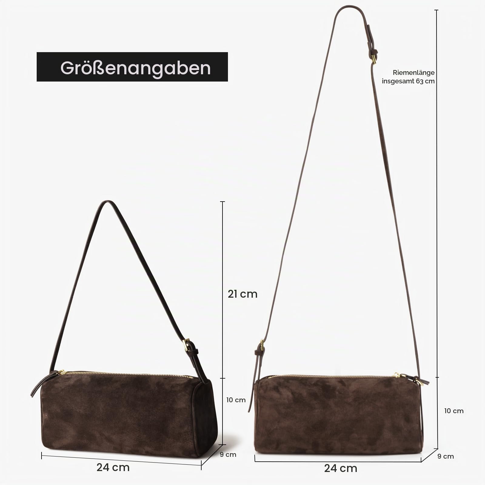DONNAIN Premium Wildleder Tasche Damen, Handtasche Damen Leder