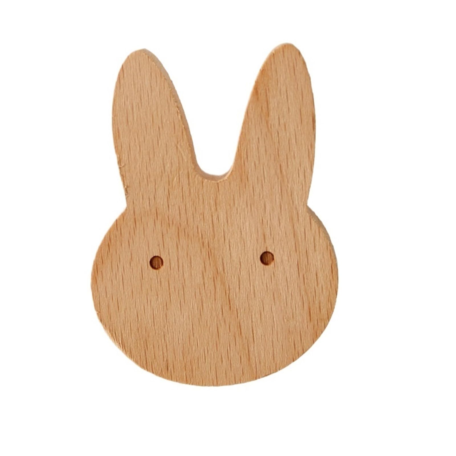 Ahiojegx Rabbit Coat Hooks 1Pcs Wooden Hooks Room Decor