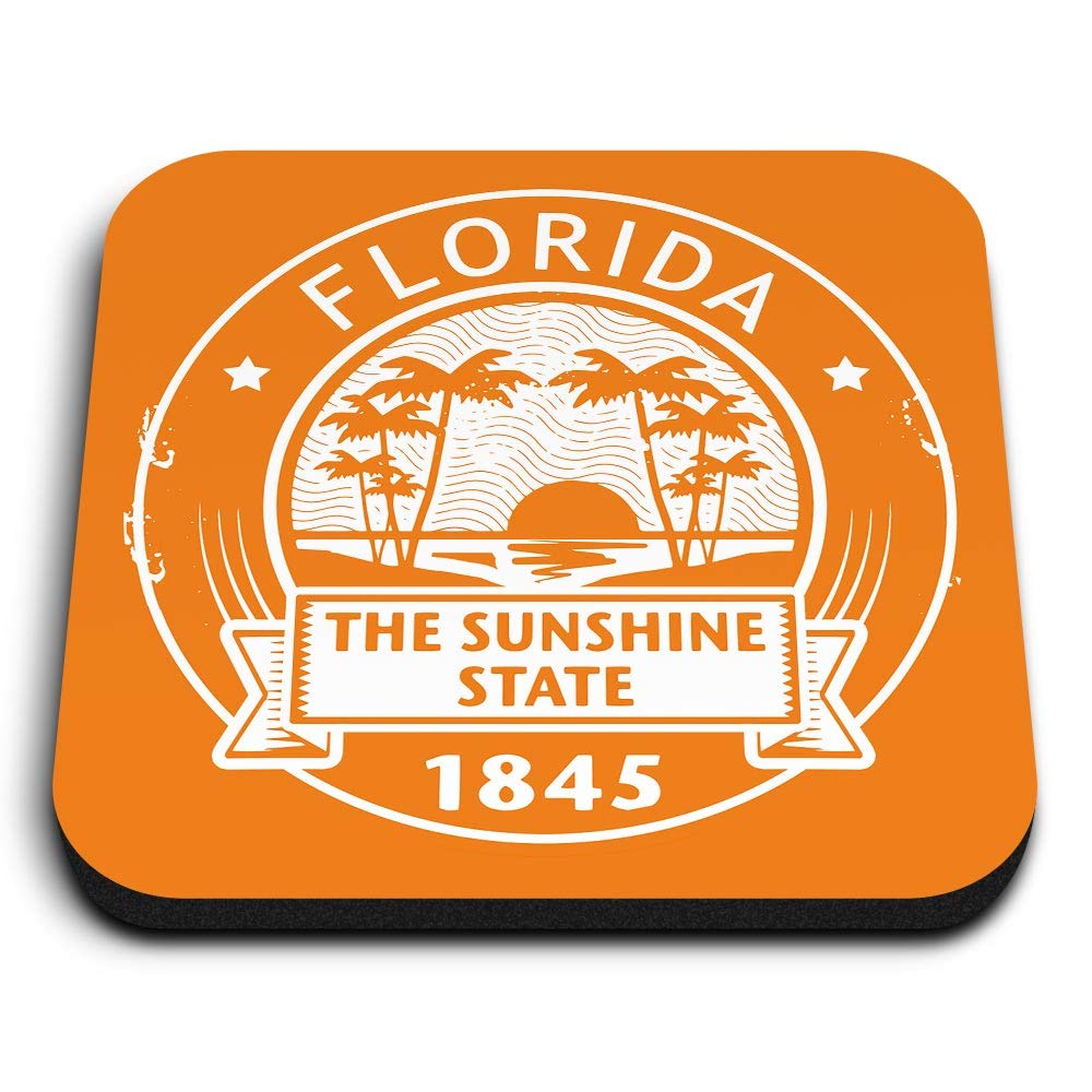 Destination Vinyl Ltd Multicolor 1 X Square Mdf Fridge Magnet - Florida Usa The Sunshine State Miami 5549