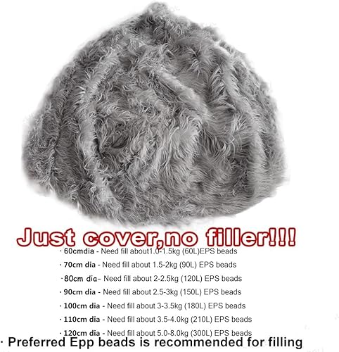 Miniatura 3 de SXBCyan Funda para puf de piel sintética esponjosa, puf, otomano, asiento esquinero, sofá, sillón reclinable (color A, tamaño: 23.6 in)