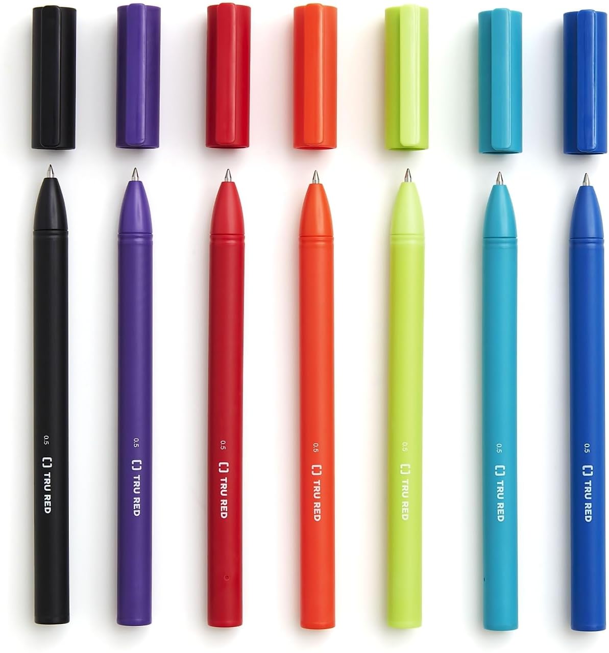 TRU RED Gel Pens, Fine Point 0.5mm, Assorted Ink Colors, 24 Pack – Quick‑Dry Pens for Smooth, Smear‑Free Writing