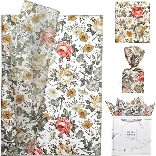 LIAPAWPAW Cottage Rose Garden Floral Tissue Paper