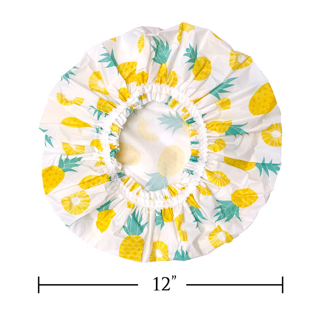 Betty Dain Reusable Vinyl Shower Cap & Bath Cap (4 Pack), Frosted PEVA Elastic Stretch Hem. Waterproof Stretchy Hair Cap for all Hair Lengths - Hipster Collection