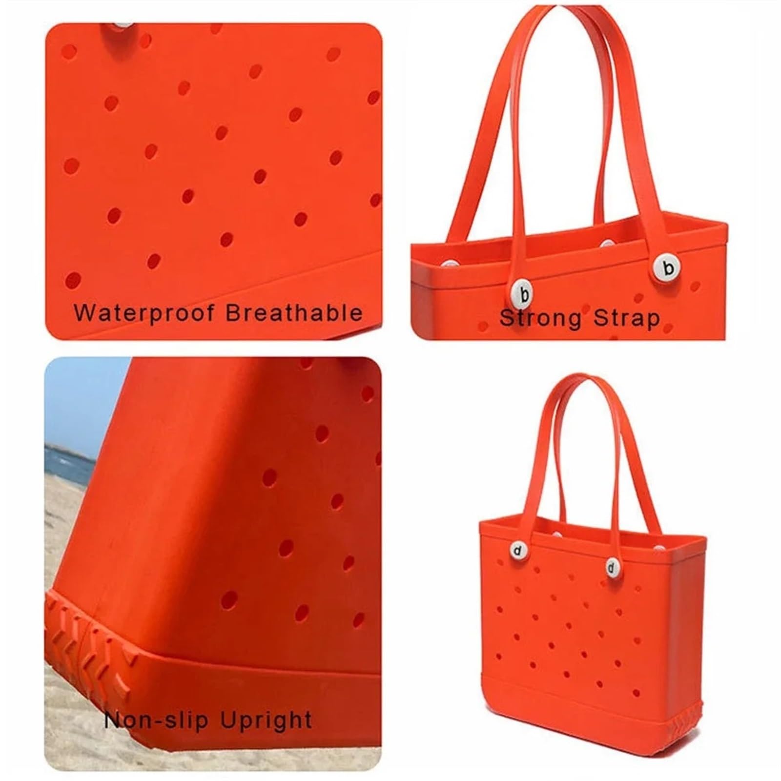 Bolsa Playa, Bolso Playa Mujer Cesta de playa extragrande con arena, bolsa de viaje impermeable, bolso de mano a prueba de arena, bolsa de almacenamiento multiusos for deportes de piscina y barco(Red)