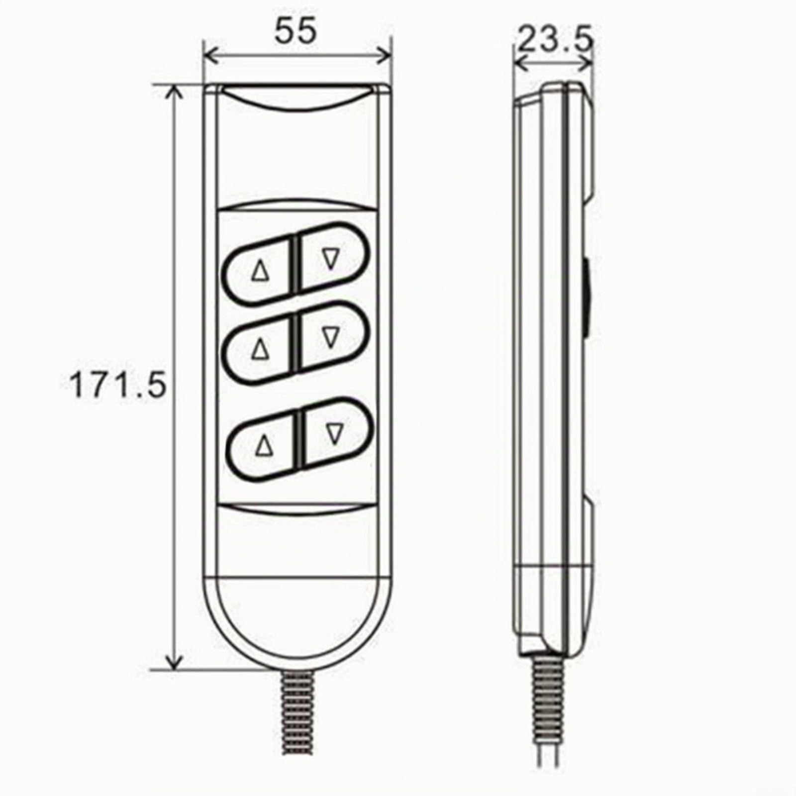Elektrische Sofafernbedienung 5-Pin Sessel Steuerung mit 2/4/6 Tasten Ersatzfernbedienung für Relaxsessel Liegestuhl(6-button elbow)