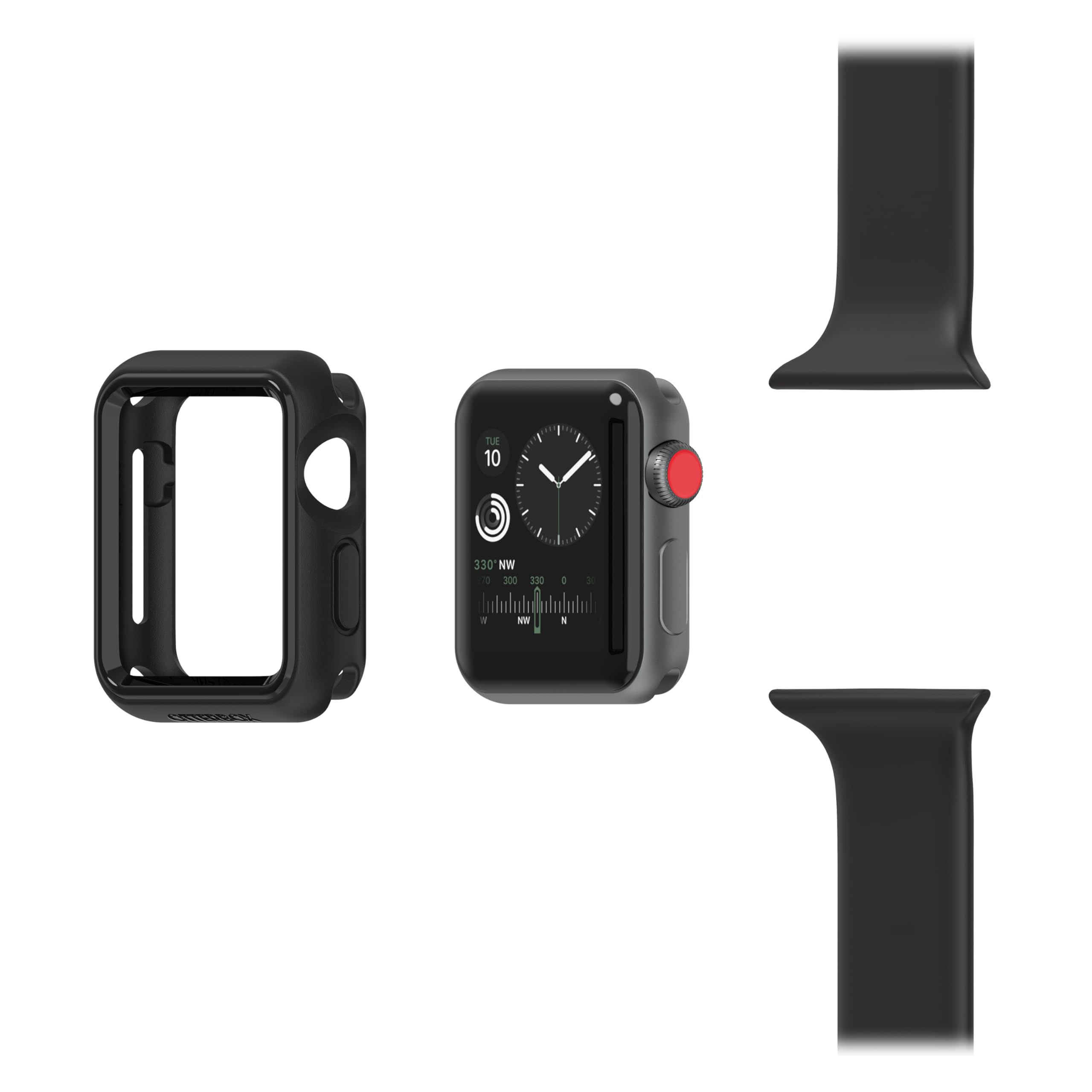 OtterBox Bumper Apple Watch Series 3-38mm, antichock e cadute, sottile e protettivo per schermo e bordi dell' Apple Watch, Nero