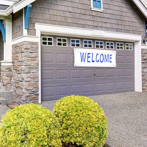 Image of Zonon Large Blank Banners And Signs Polyester Oxford Cloth Sublimation Banner To Decorate With Hanging Rope For Indoor Wall Outdoor Easy Hang Diy Signs For Business Office(White,2 x 6 Feet)
