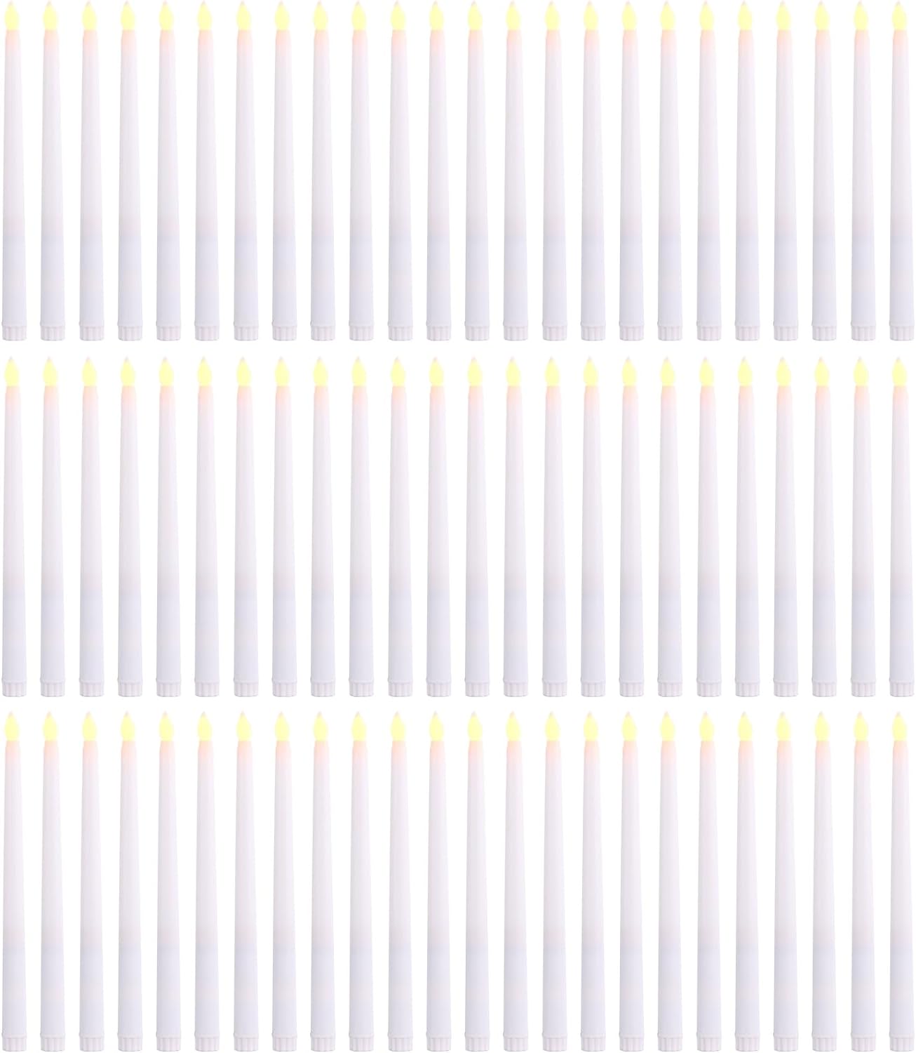 72 Pcs Flameless Taper Candles, LED Flameless Candles Flickering Taper Fake Candles Bulk Battery Operated, Christmas Home Wedding Decor(0.8 X 11 Inch)