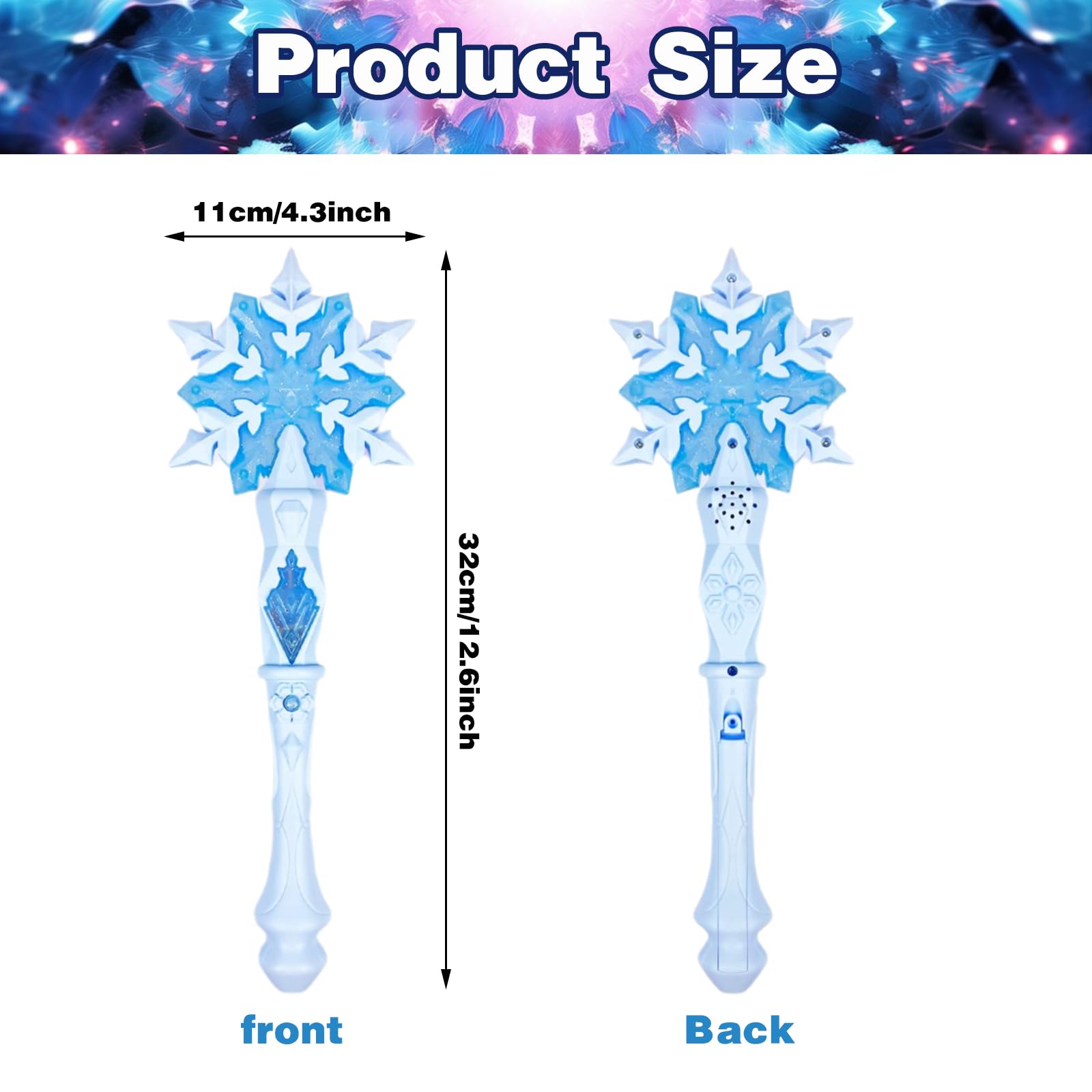 BESPORTBLE Leuchtender Schneeflocken-Zauberstab Mit Musik - Magisches Spielzeug Für Mädchen 3-10 Jahre