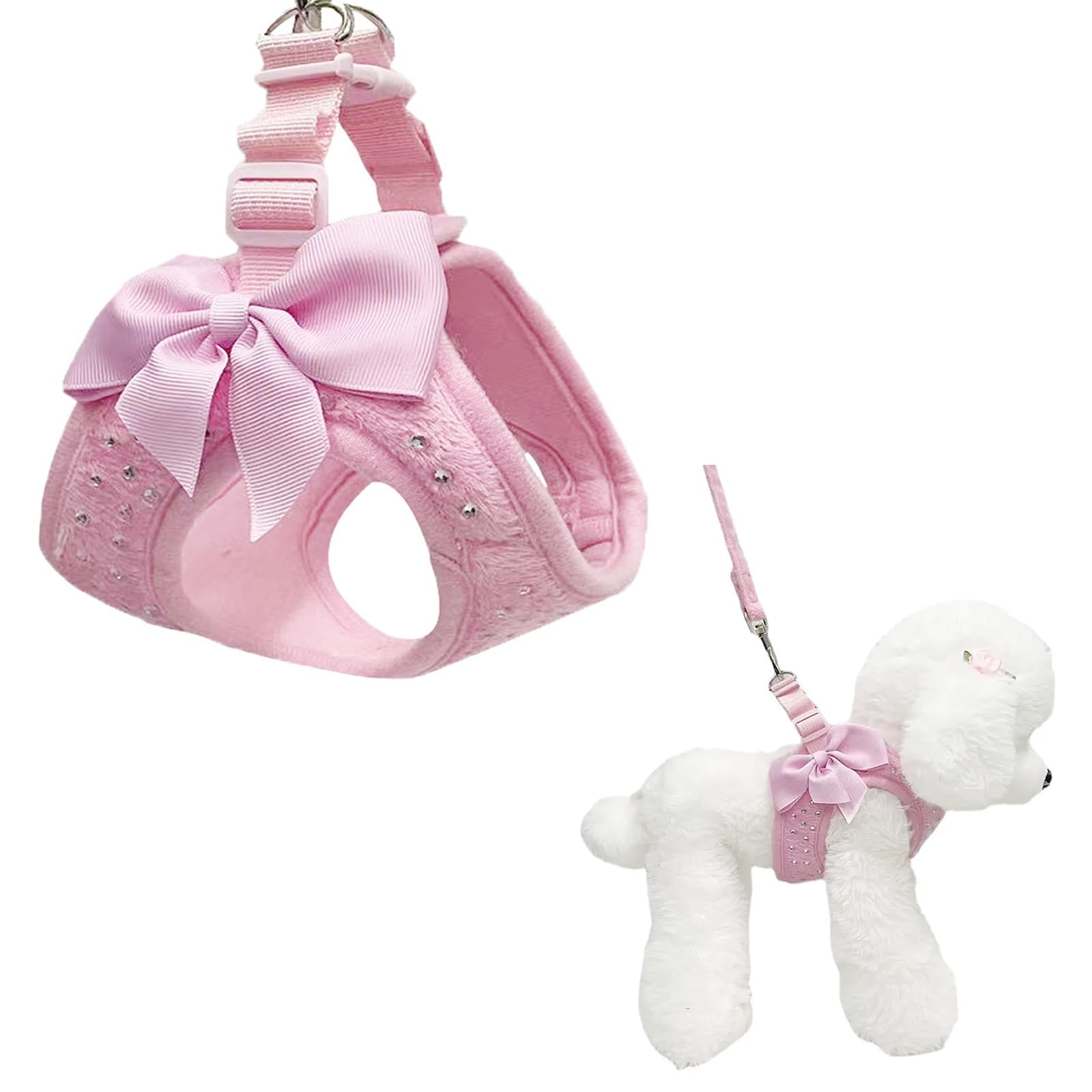 Arnés y Correa para Perros pequeños, pedrería, Talla M, Paseo