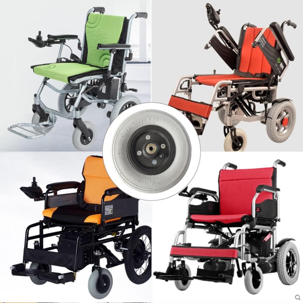 8-Calowe Przednie Koło Wózka Inwalidzkiego, PU Koło 200 X 50, Osoby W Podeszłym Wieku, Chodzik Dla Niepełnosprawnych, Koło Zapasowe)/Grey/8Inch(2Pcs)