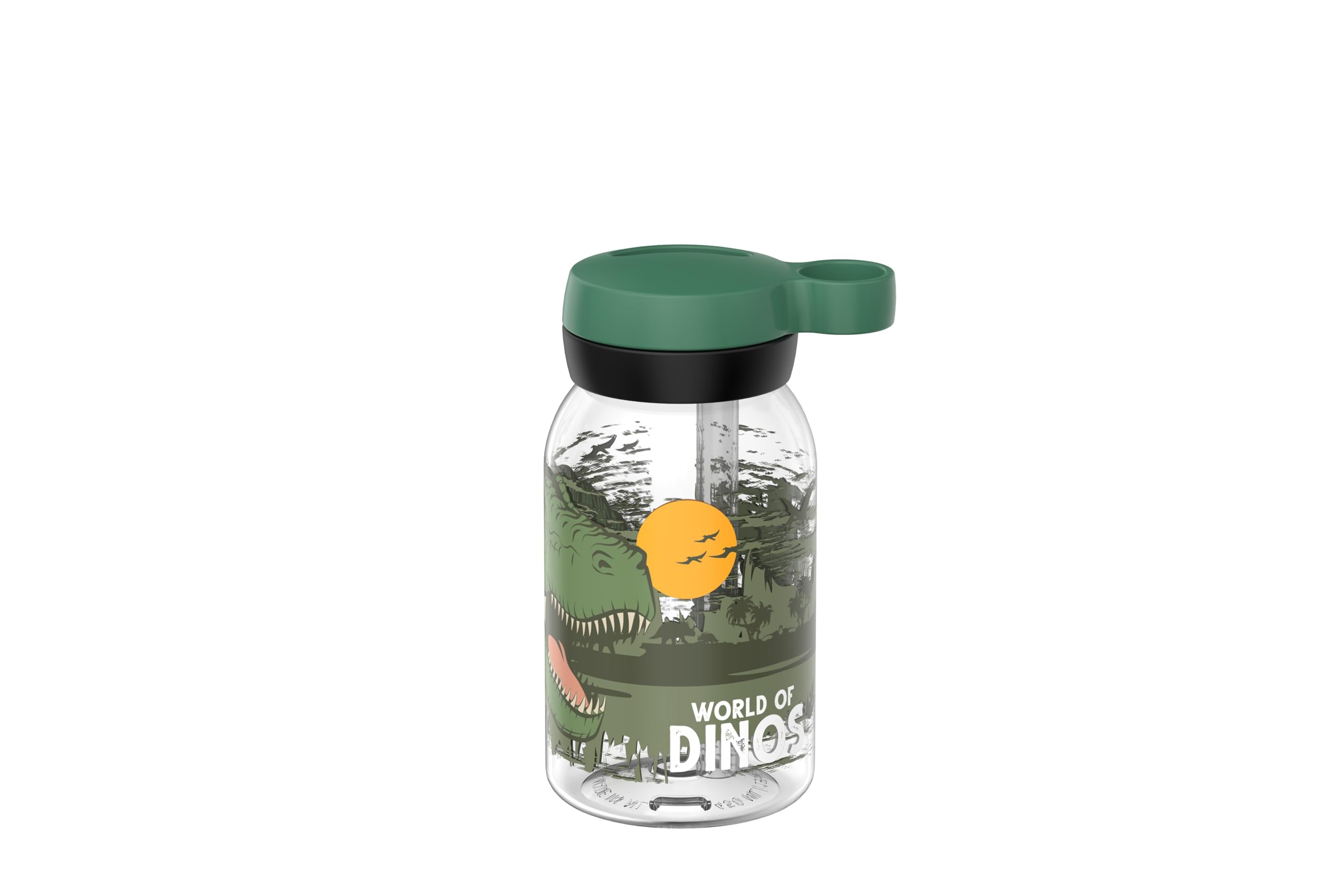 Mepal - Campus drinking bottle with straw - screw cap with handle opening - hygienic closure - drinking bottle with straw - leak-proof and dishwasher safe - 450 ml - Dino