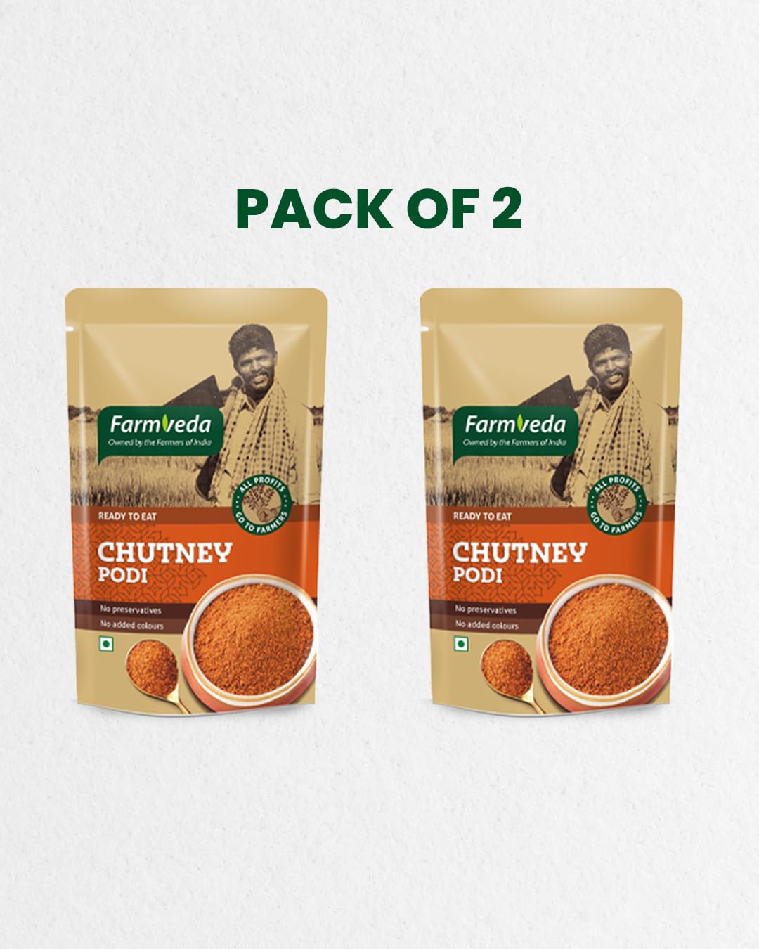 Farmveda Chutney Podi | 100g (Pack of 2)| Authentic South Indian Spiced Powder | No Preservatives, No Added Colours | Perfect with Idli & Dosa | Ready-to-Eat | Farmer-Owned Brand - Image 3 thumbnail