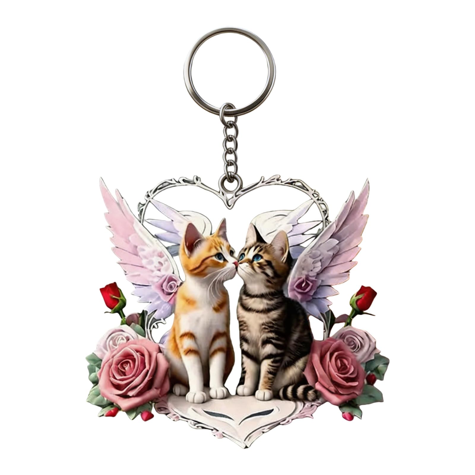 2D Printed Acrylic Felines Car Pendant Hanger Ornament ABS Crafted Vehicle Interior Embellishment for Cars and Spaces Car Interior Hanging Ornament