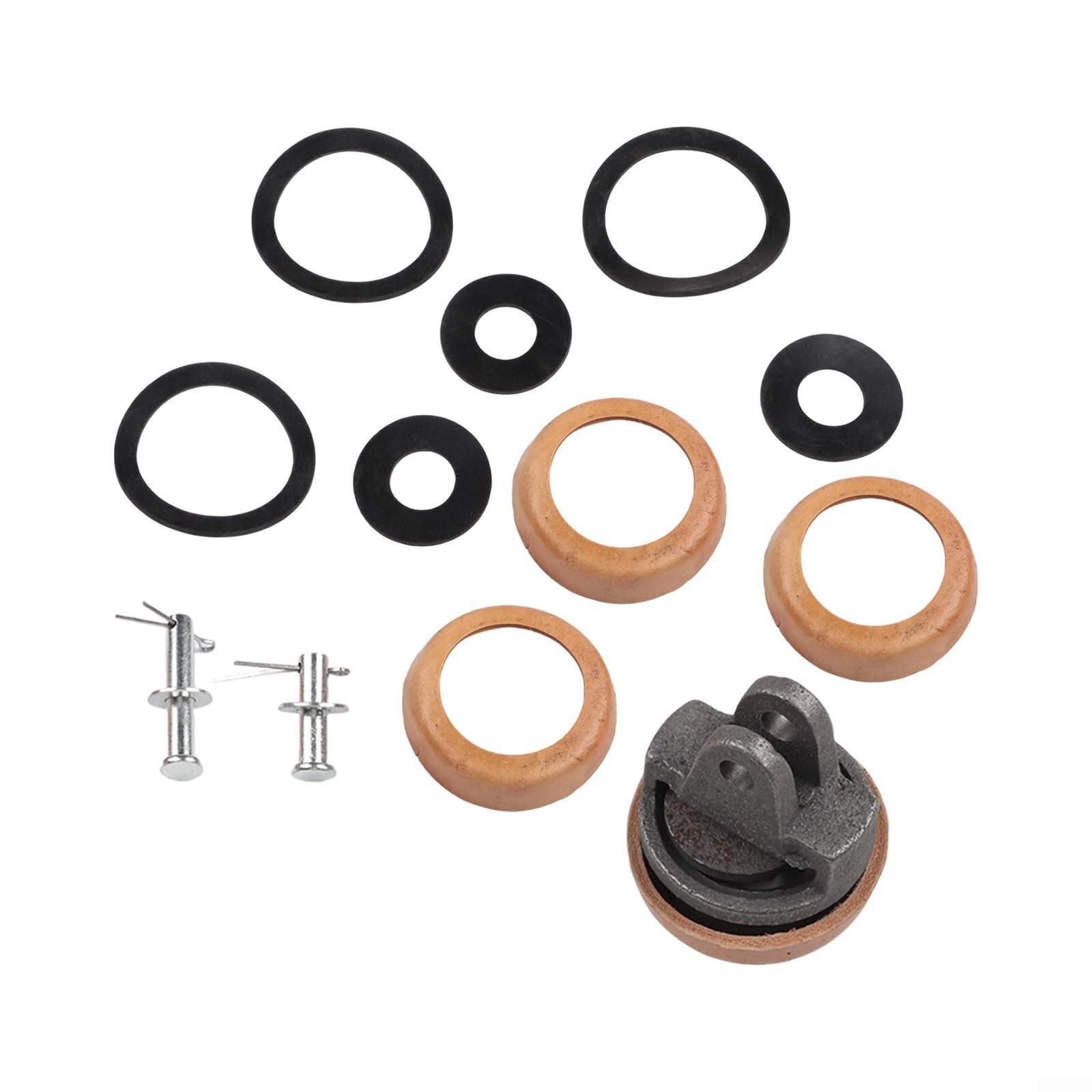 Set di ricambio per maniglia tipo 75 con kit bulloni, in ghisa e pelle trattata a cera, guarnizione per anello per pompe per fontane da giardino, include 3 extra