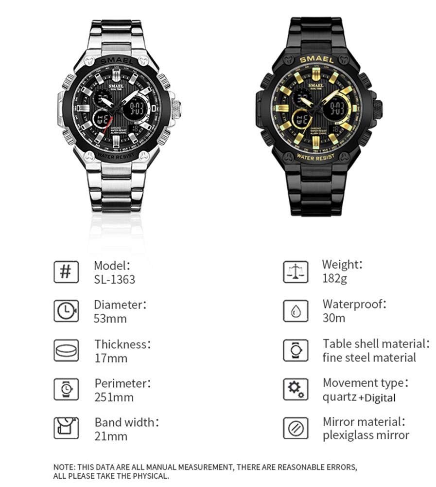 Tiong Orologio Da Uomo Sportivo Militare Al Quarzo – Quadrante 12/24h, Data, Cinturino In Nylon, 3 ATM