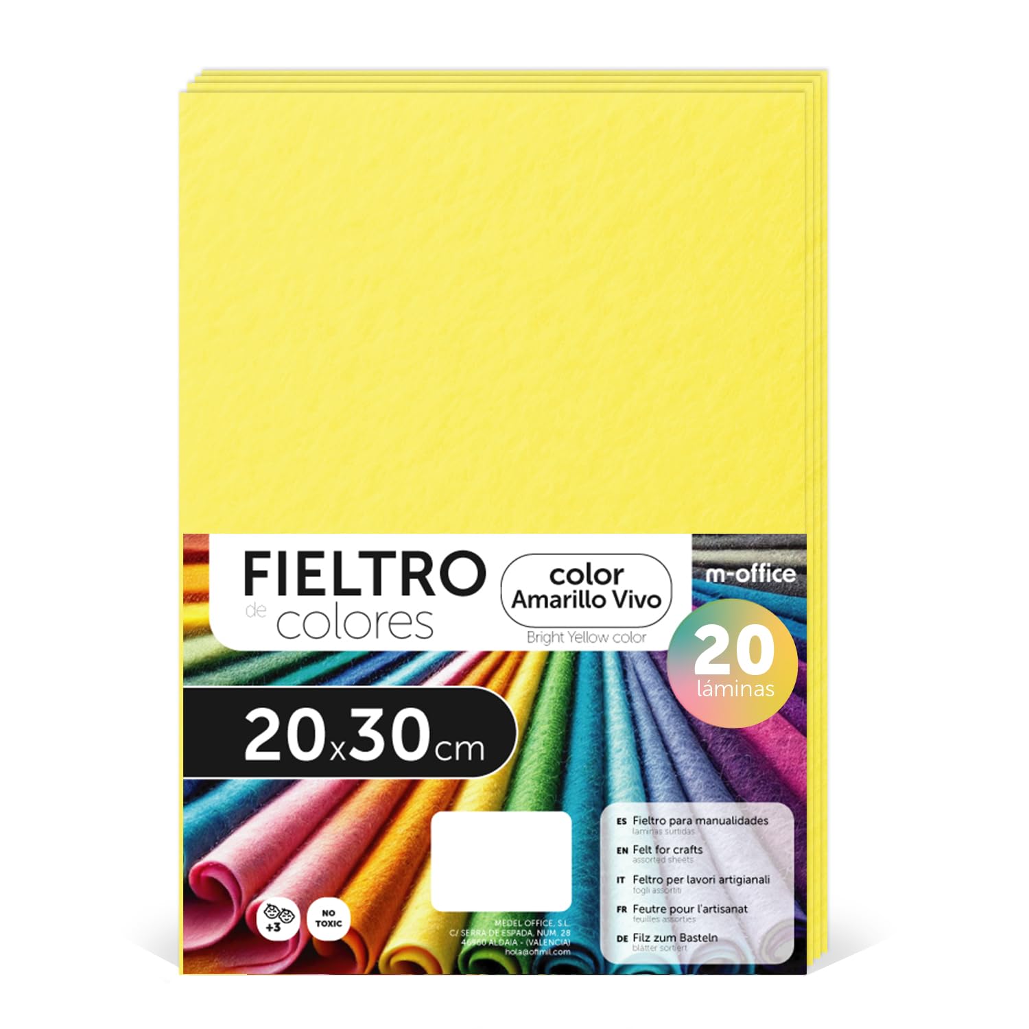 Fieltro para Manualidades, Fieltro de Colores, Suave y Flexible, Material para Costura, Telas Patchwork, Ideal para proyectos DIY, artesanía o decoración, 20x30cm - m-office (rojo, 10 uds) — view 72