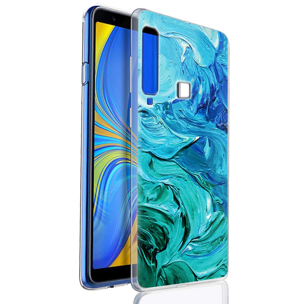 ZhuoFan Samsung Galaxy A9 2018 Case, Phone Case Transparent Clear with Pattern [Ultra Slim] Shockproof Soft Gel TPU Silicone Back Cover Bumper Skin for Samsung Galaxy A9 2018 (Graffiti)