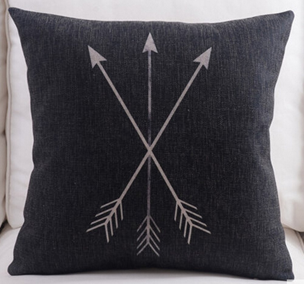 Feather Arrow Magic squares Cotton Linen Throw Pillow Case Cushion Cover Home Sofa Decorative 18 X 18 Inch (8)