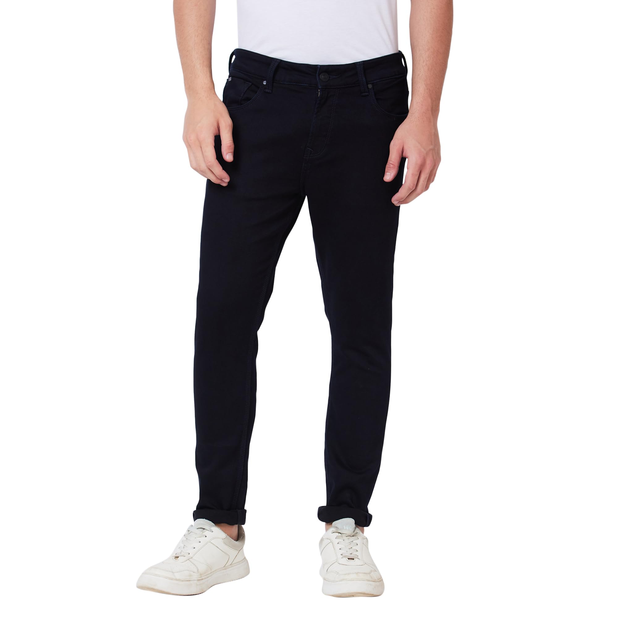 spykar Mid Rise Slim Fit Blue Jeans for Men-picture-27
