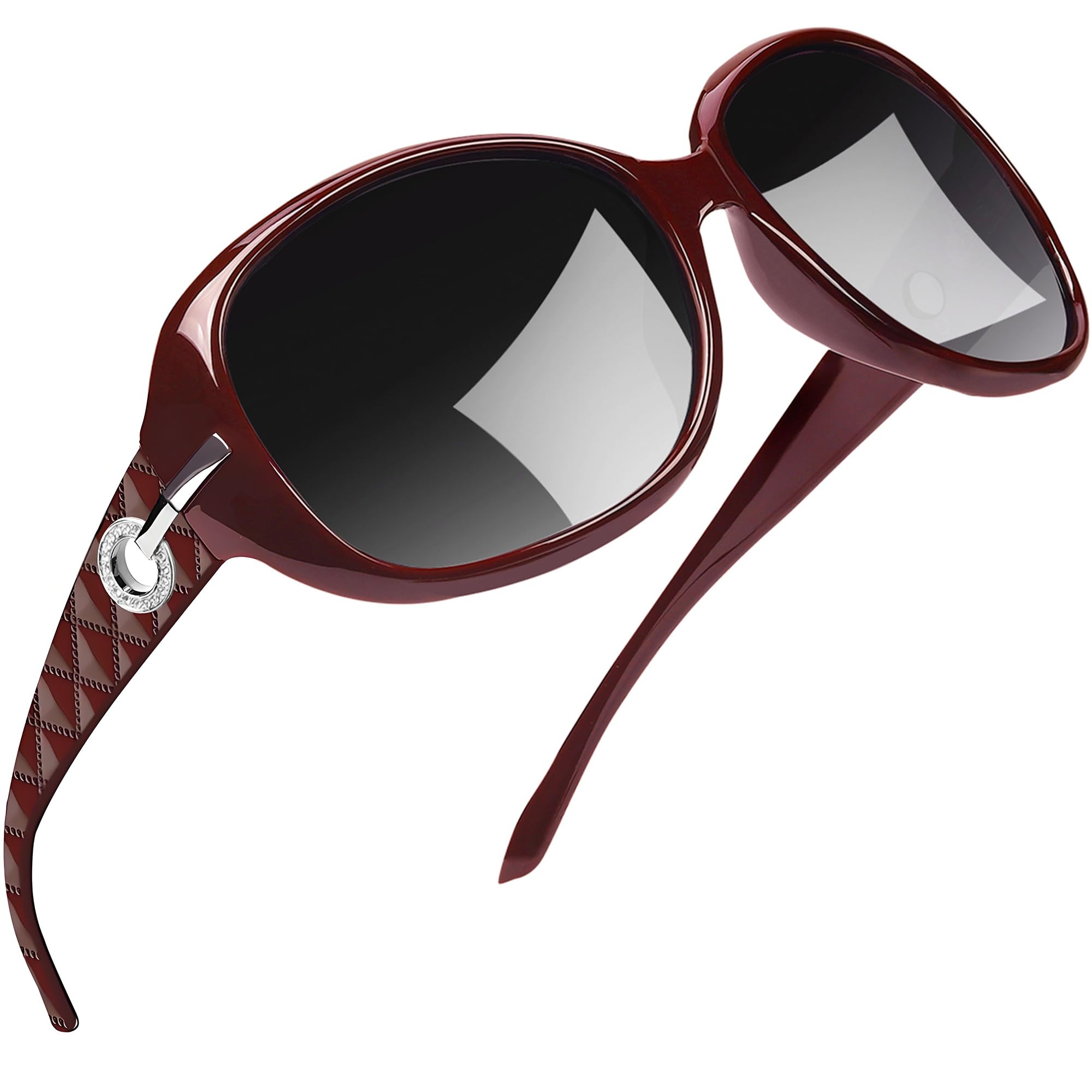 Joopin Big Womens Sunglasses Polarized Trendy Sun Glasses Large Rectangle UV Protection Rhinestone Sunnies