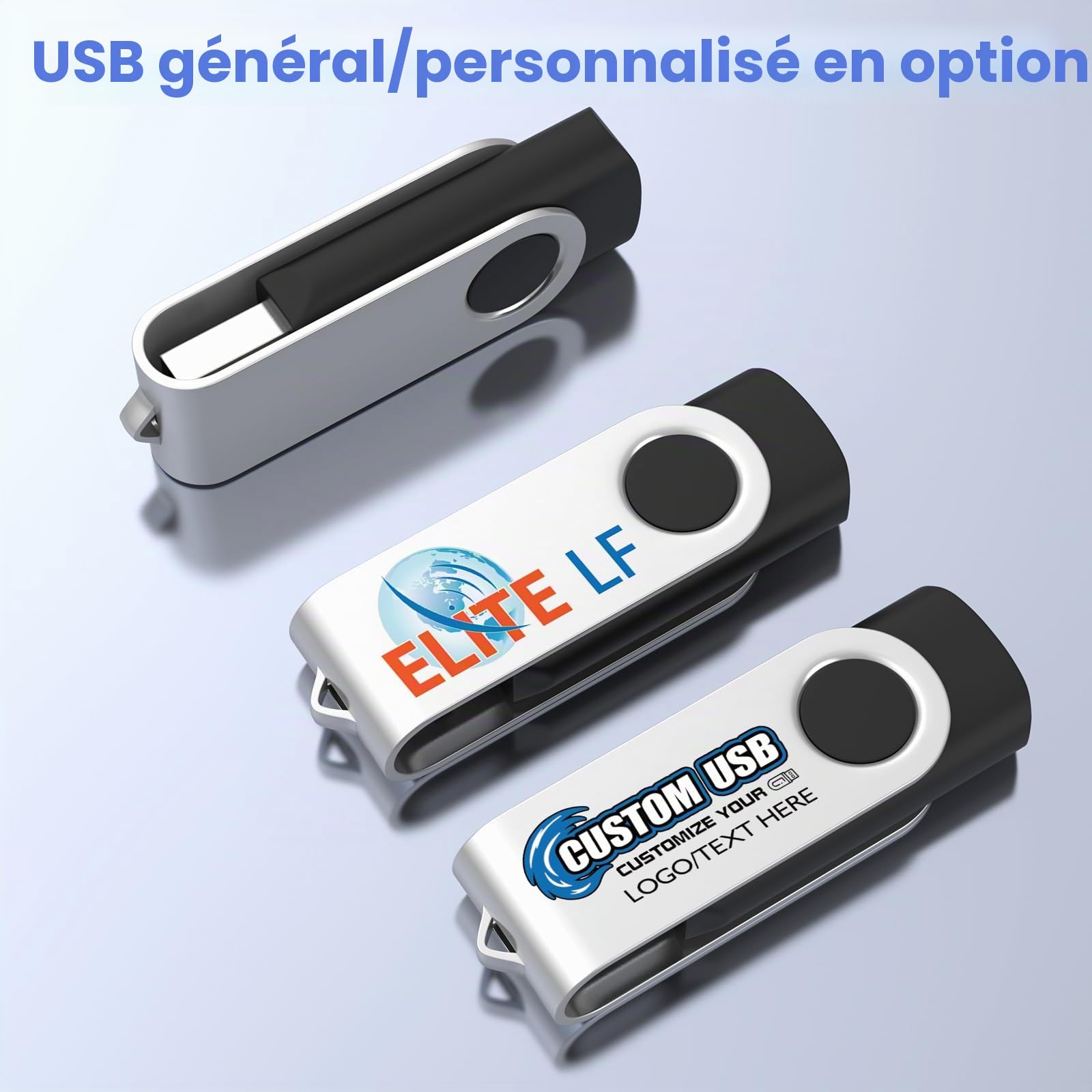 ABLAZE Clé USB 2.0 16 Go Lot de 10 Pivotant