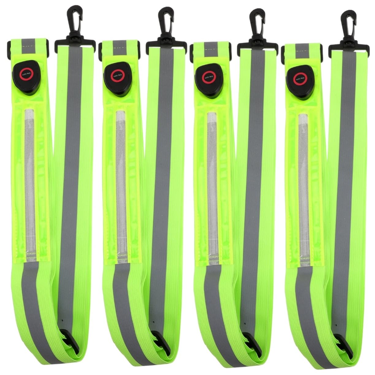BESPORTBLE Lot De 4 Sangles Réfléchissantes pour La Course Nocturne Confortables Et Visibles Idéales pour Le Sport