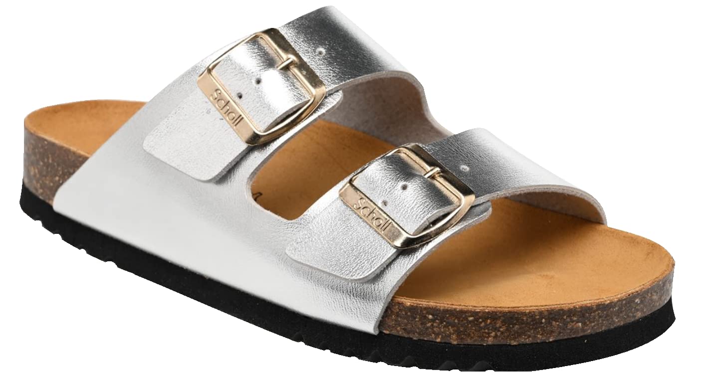 Scholl Women's Josephine Sandal, Silver, 37 EU, Silver, 4 UK