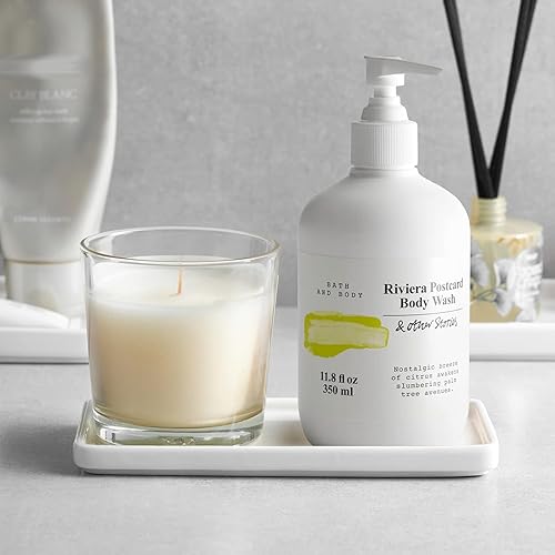 Miniatura 6 de Gurygo Paquete de 2 bandejas de baño de 6 pulgadas para mostrador, bandejas de tocador de cerámica para baño, bandeja rectangular pequeña de