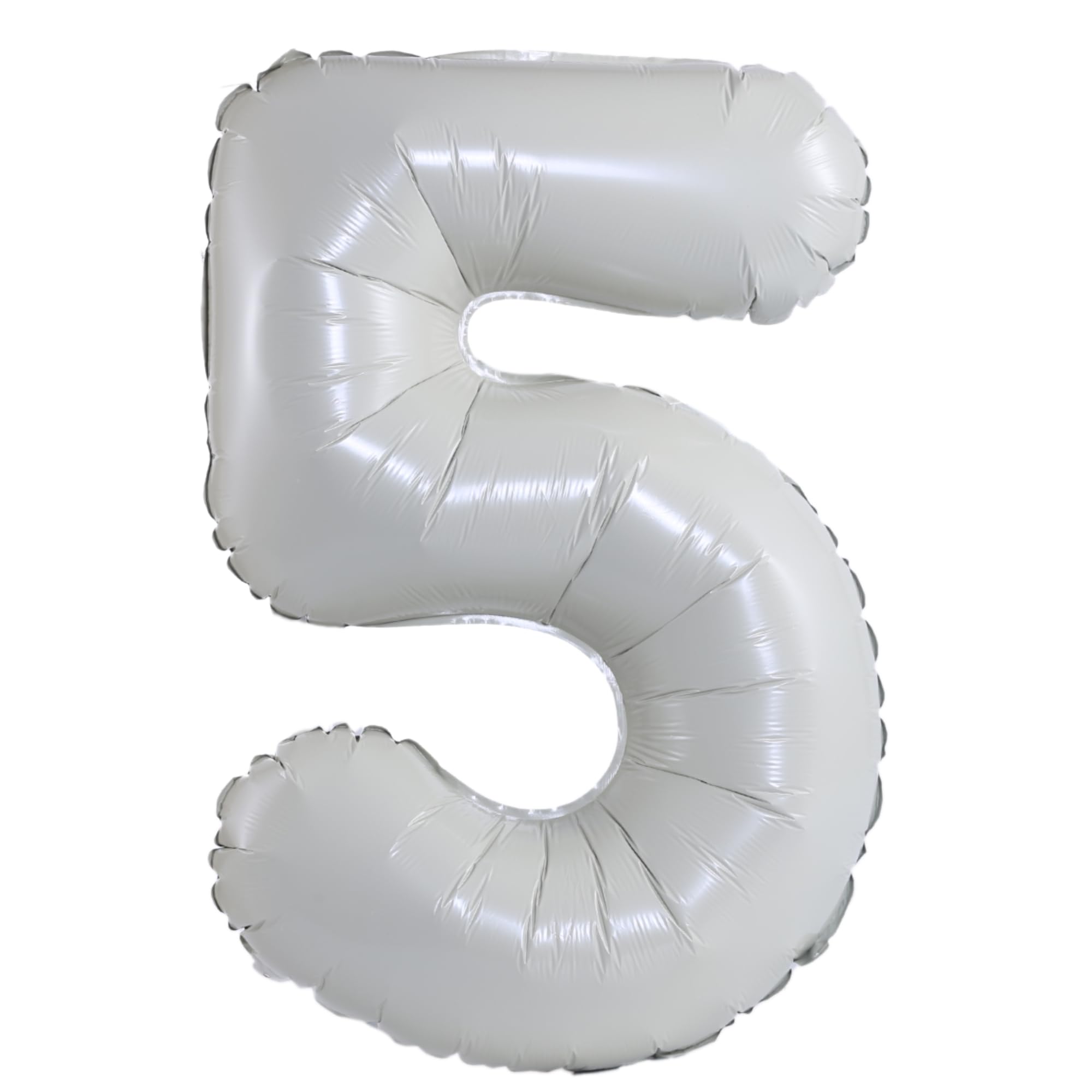 YPSelected 32 Inch Large Foil Helium Number Balloon Birthday Wedding Party 0-9 (Ivory, 5)