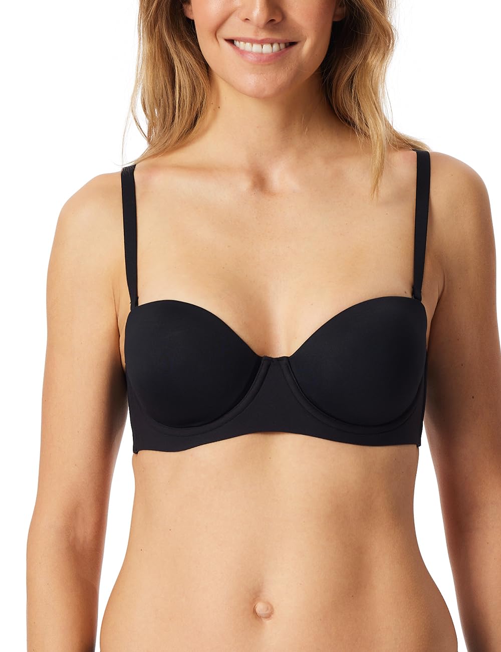 Schiesser Damen Bandeau Abnehmbaren Trägern und Gleitenden Cups Single Jersey-Unique Micro BH