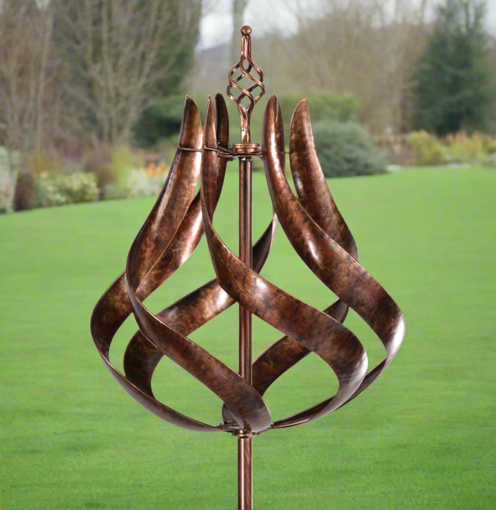 Marissa's Garden & Gift Gold Roseland Wind Sculpture Spinner Burnished Delivery 1-3 Business Days.