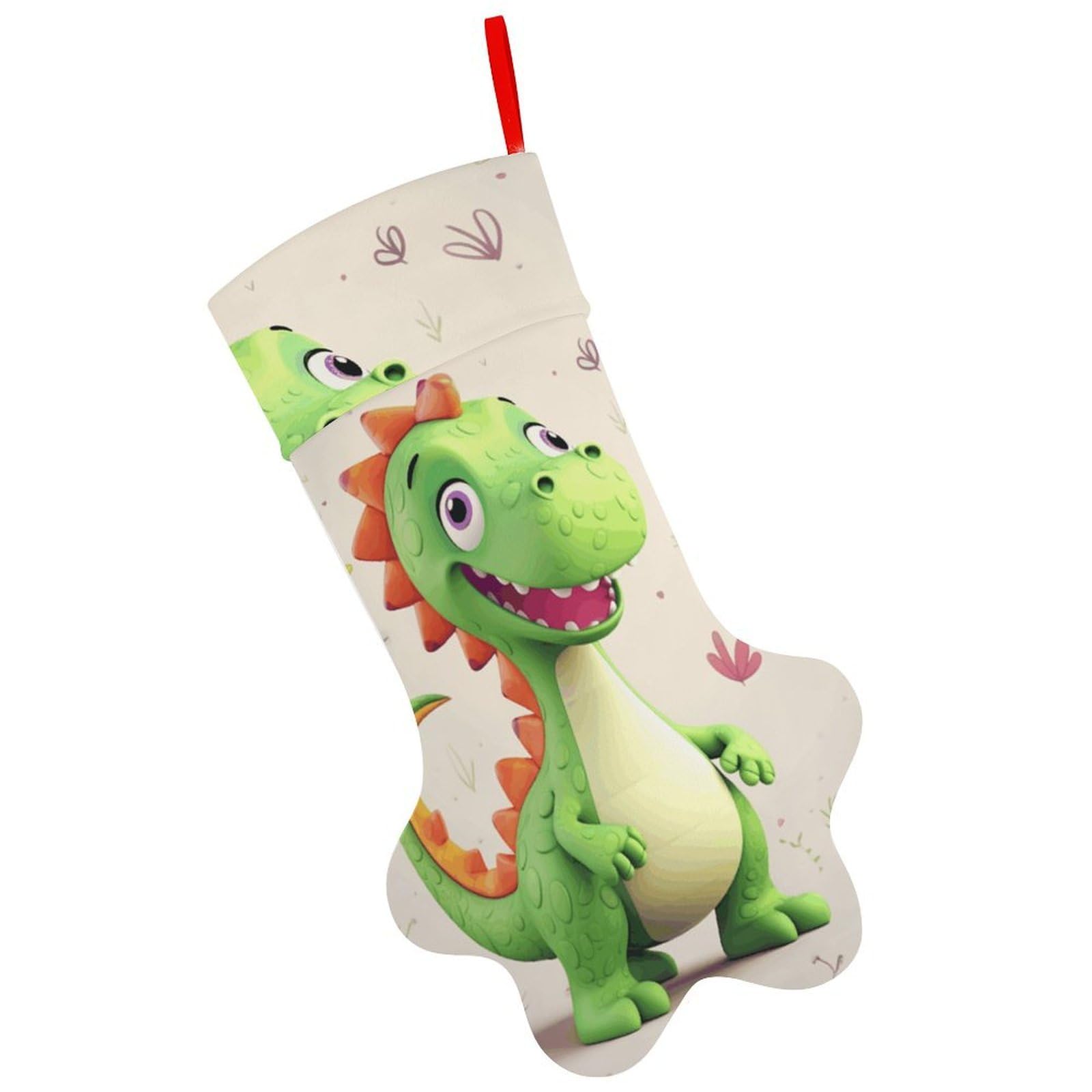 Cute Dinosaur Christmas Stocking Soft Comfortable Christma Sornaments Stocking Cute All-Printed Dog-Paw Stockings for Xmas Eve Party Fireplace Tree Gift Decoration