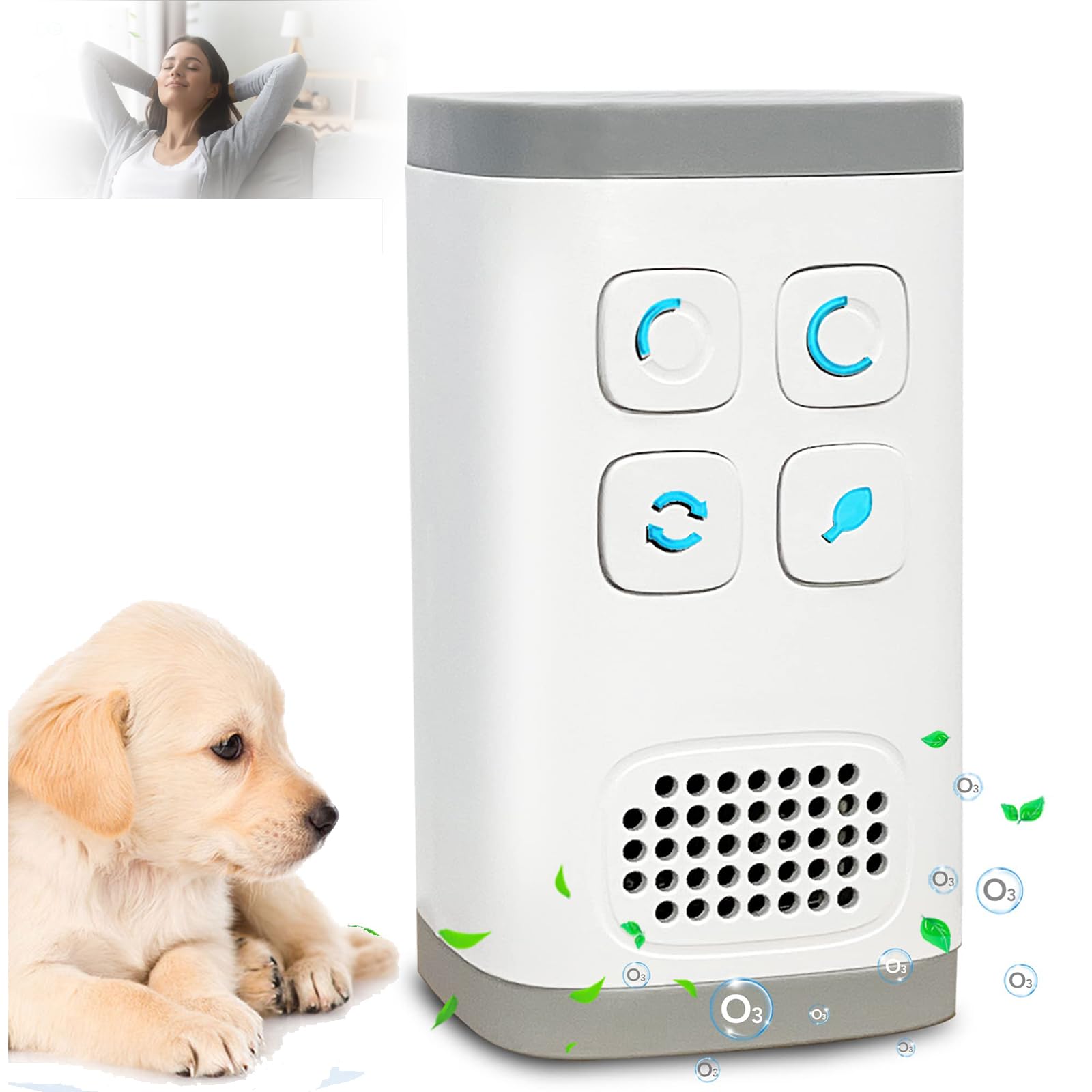 NALACAL 2 in 1 Mini Ozone & Ionic Air Purifier, Plug-in, Cat Litter Deodorizer, Ozone Machine Odor Removal, Negative Ion Generator, Portable Air Purifier for Room, Widely used Bathroom, Refrigerator