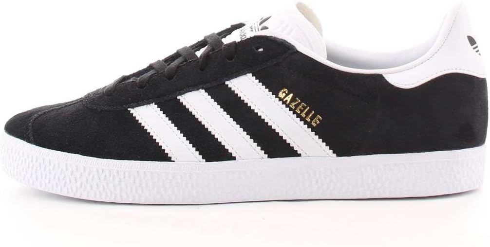 adidas Men's Gazelle Sneaker, Black Core Black White Gold Metallic, 3.5 UK
