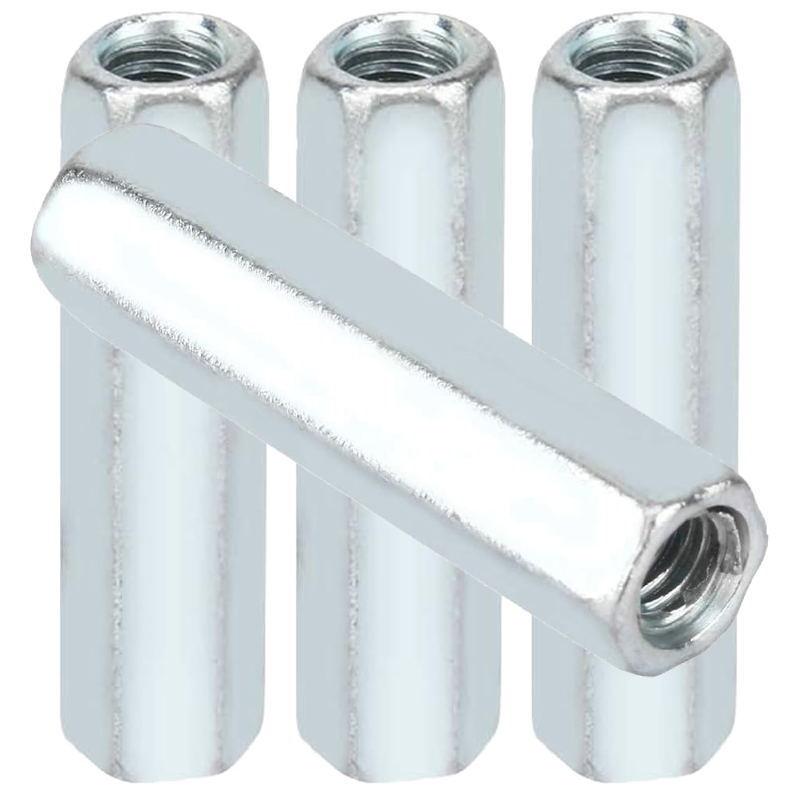 Aililong Dado Lungo 4 Pezzi M10 x 40 mm M10 - Manicotto filettato zincato M10, Dado Manicotto M10, anticorrosione per Barra filettata M10