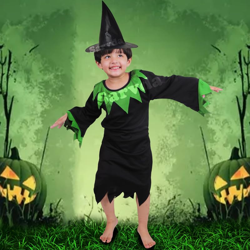 Image of Sarvda Halloween Dress | Costume and Accessories | For Girls and Boys | Kids & Adults | Haunted Horror Theme Party Vampire Witch Ghost Skeleton Draculla Zombie Pumpkin Scary Cosplay Dress