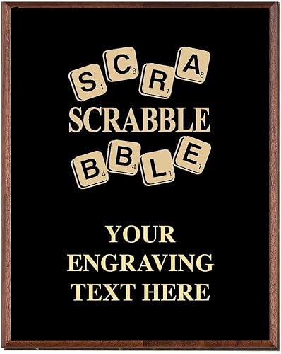 Placas de noche de juego, premio de trofeo para juegos de mesa de Scrabble, gran premio personalizable Scrabble