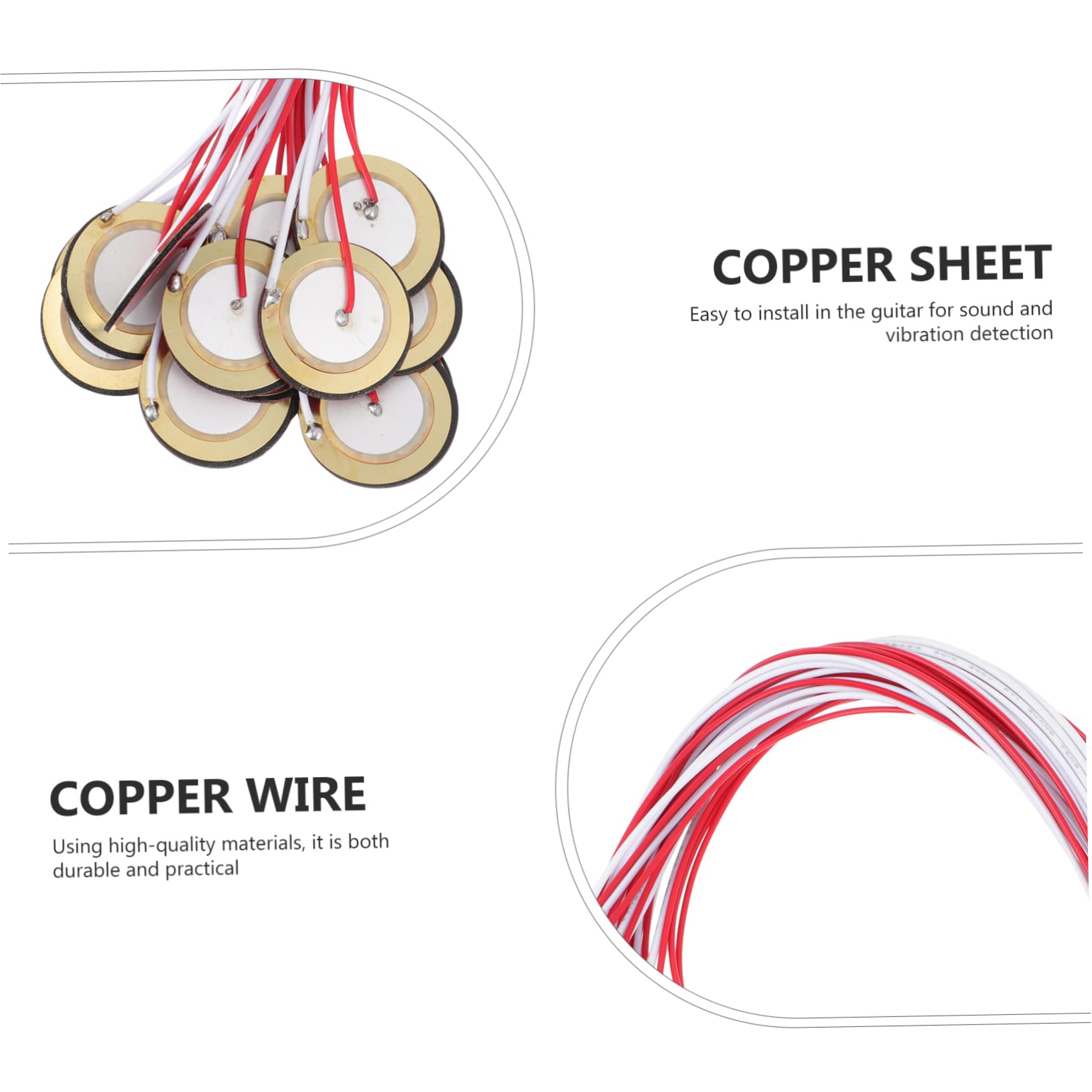 Generic Acoustic Pickup Transducer Piezo Discs 18pcs Set for Guitar Drums and Toys