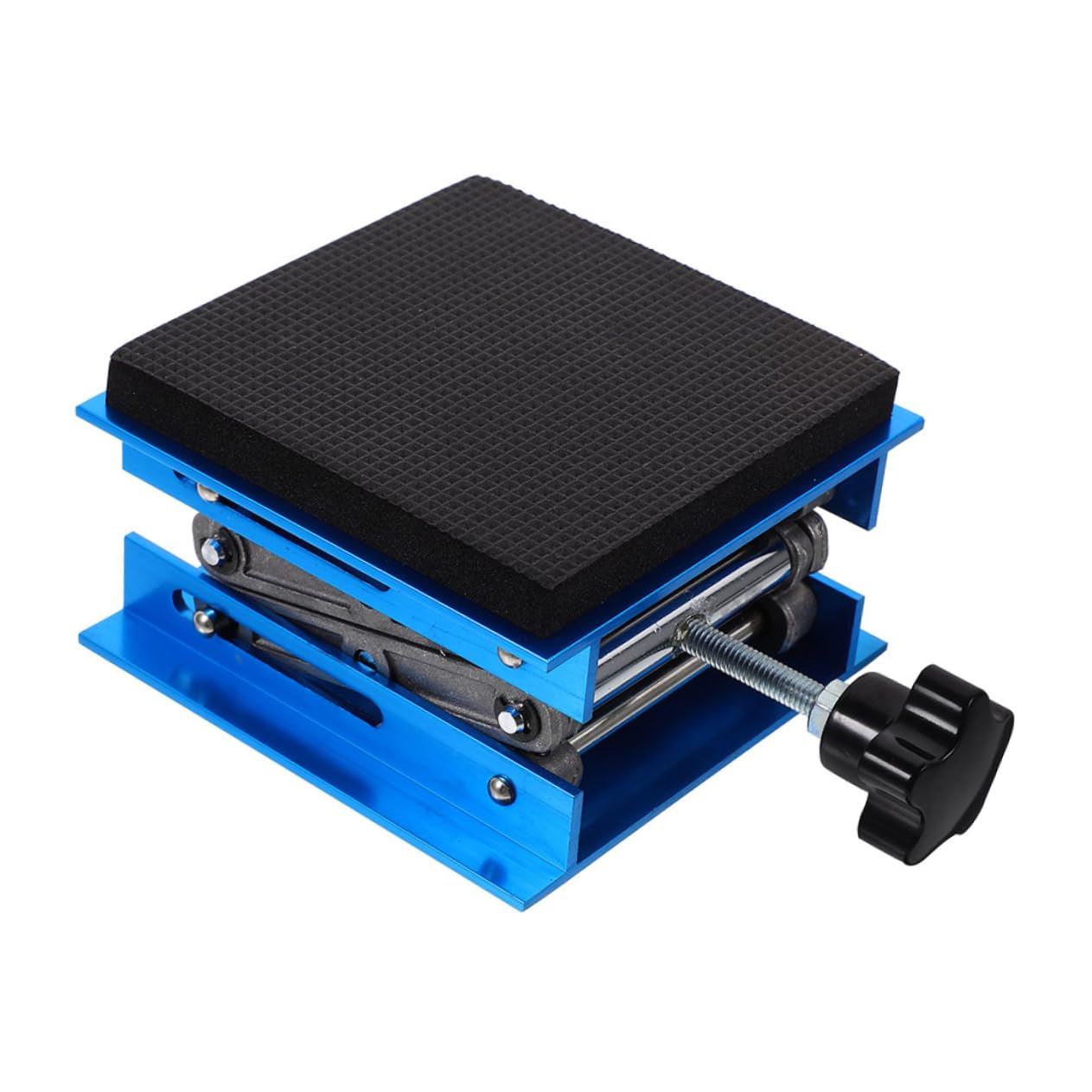 Mobestech Plataforma Elevadora de Tijera para Laboratorio de Aleación de Aluminio con Esponja Amortiguadora, Diseño Antideslizante, Tamaño 15x15cm, Capacidad 10kg para Equipos