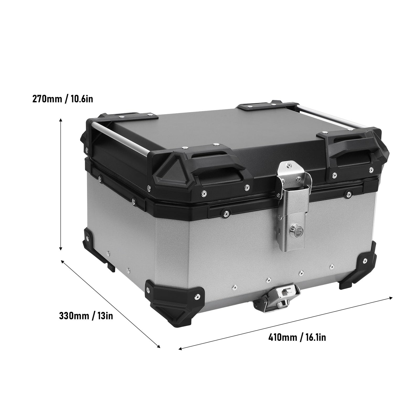 Bewinner 32L Topcase Motorrad mit Sicherheitsschloss, Schnellverschluss Motorradkoffer, Wasserabweisendes Motorrad Topcase aus Aluminiumlegierung, Universell Passende Motorrad Hecktasche