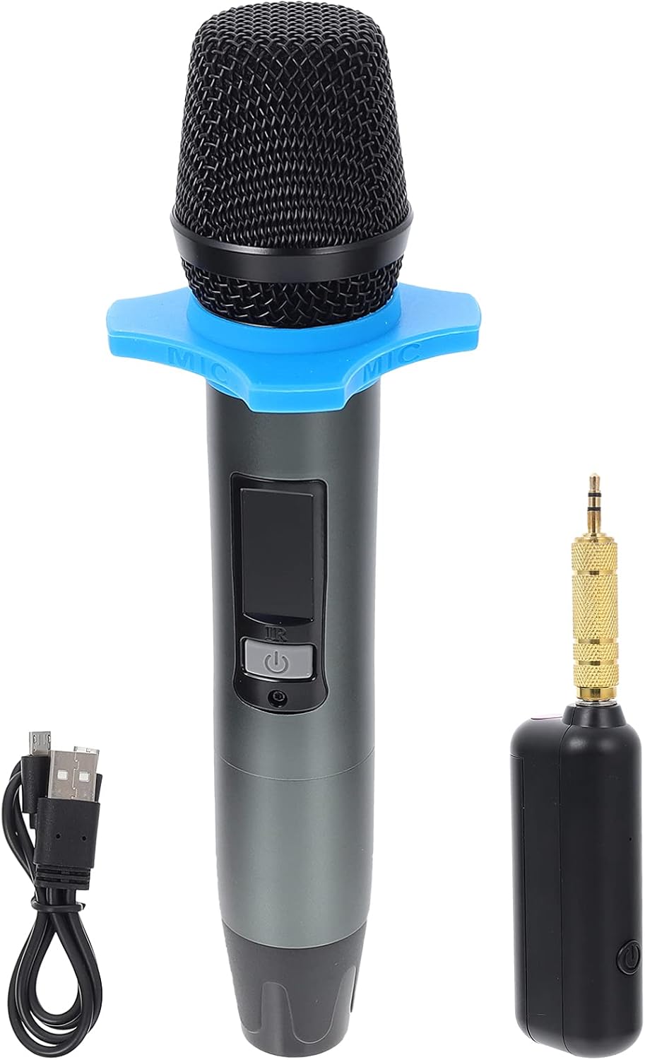 HEALLILY Micrófono Inalámbrico de Frecuencia Variable de Micrófono Inalámbrico Micrófono de Mano Amplificador de Voz con Adaptador para Fiesta Iglesia KTV ()