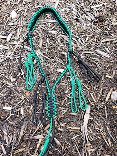 Handmade Green and Black Para-cord Game Call Lanyard, 5 Drops and Clasp Survivalist Deer Call Duck Call