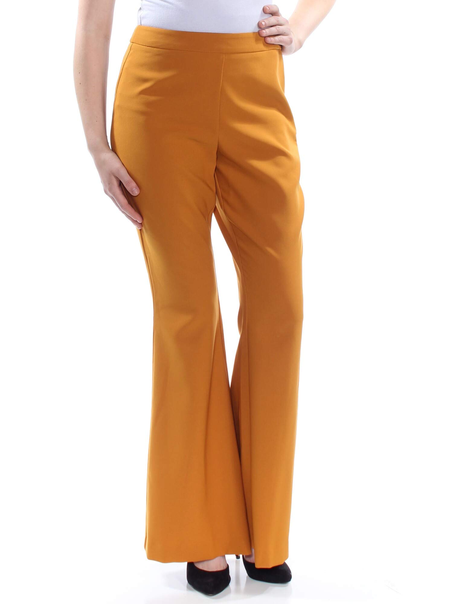 INC Womens Wide Leg Mid Rise Pants Yellow 12