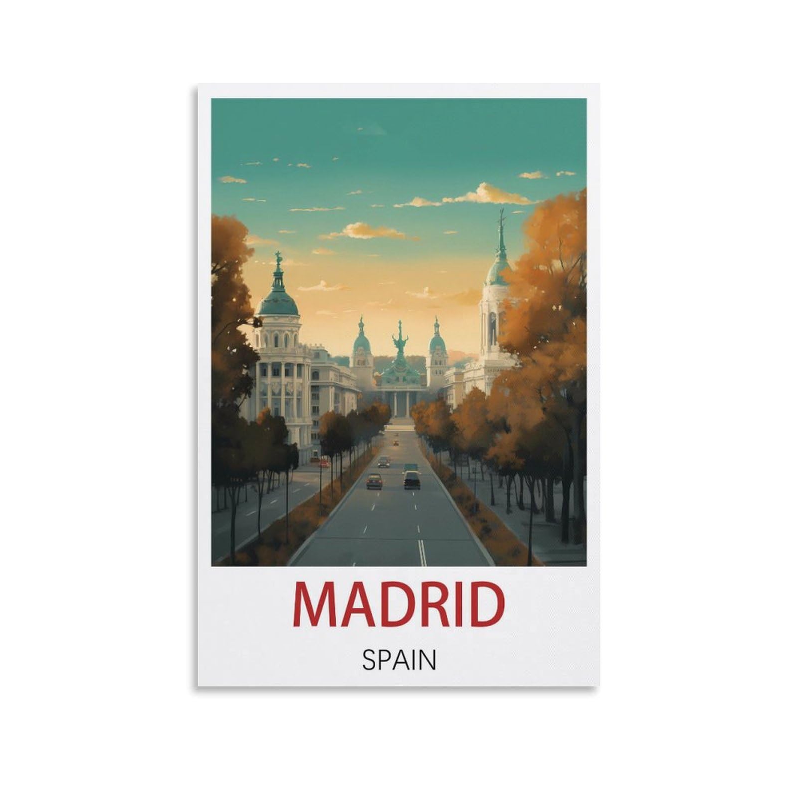 EZMLFA 5D Diamond Painting Kits,Madrid Spain,Diamond Painting Kits for Beginners Round Full Drill Painting with Diamonds Gem Art for Home Wall Decor 50x60cm