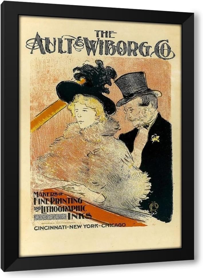 ArtDirect - Toulouse-Lautrec, Henri de 13x18 Black Modern Framed Art Print Titled: At the Concert Vintage Poster