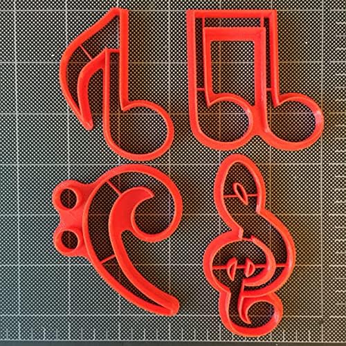 Music Note, Bass Clef, Treble Clef Fondant Cutter, Cookie