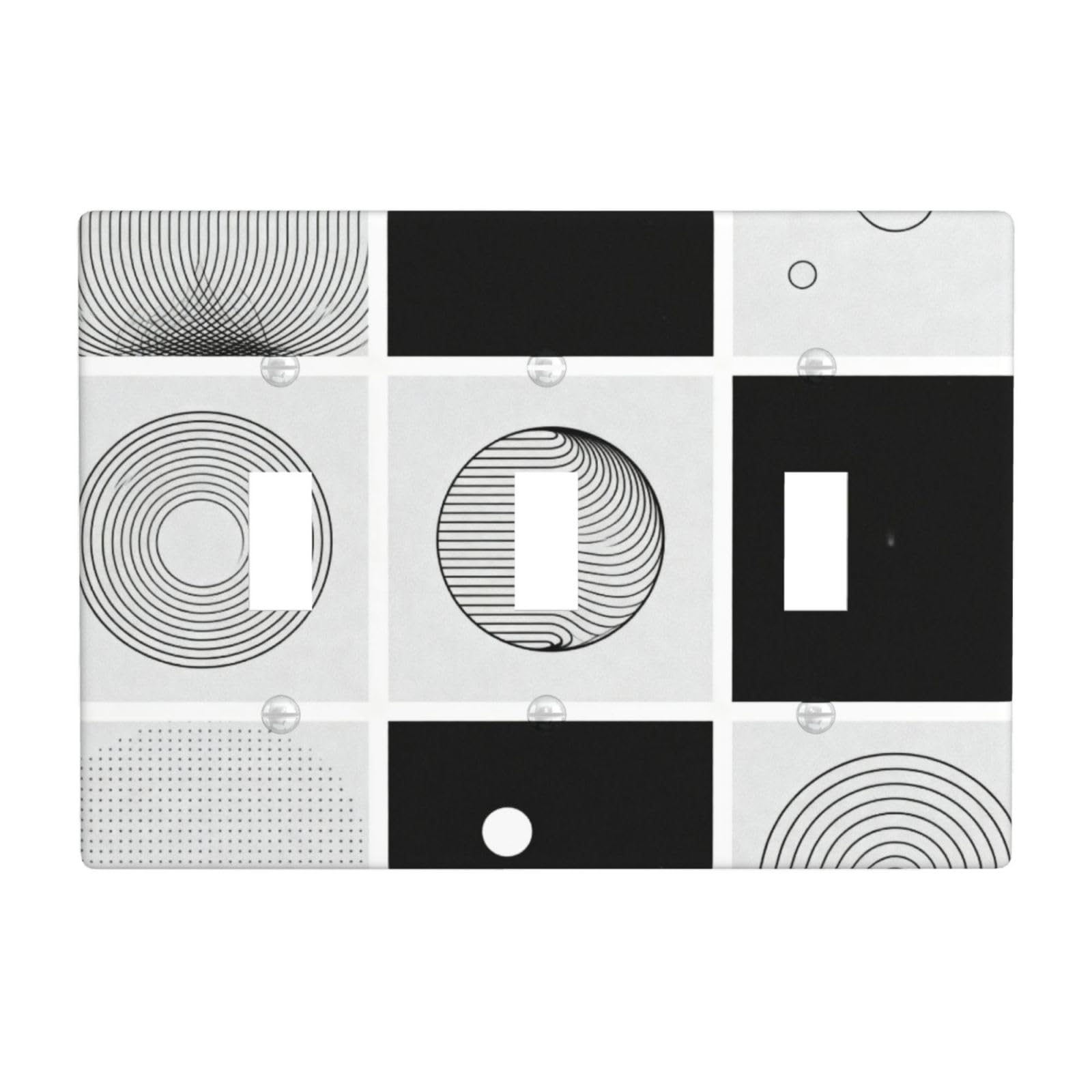 Cntdbu White Black And 3 Gang Switch Plate Cover-Unbreakable Polycarbonate Wall Plate, Heat Resistant Toggle Switch Decor For Home