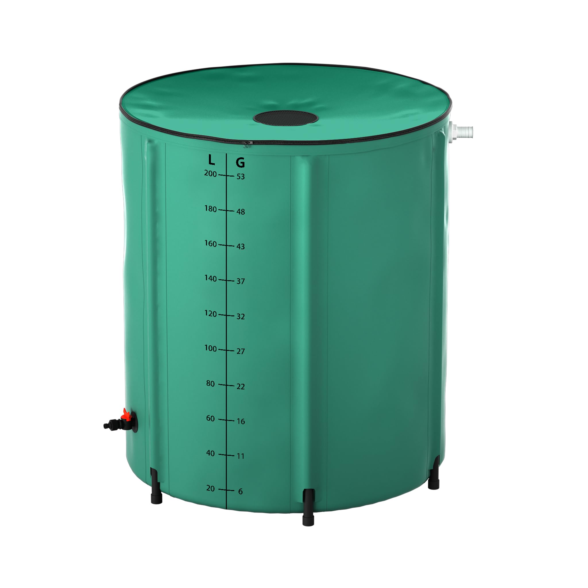 TATIVALO Faltbare Regentonne, Regenwassertank mit Deckel & Wasserhahn, Regenfass Garten wasserdicht, UV-beständig, PVC Regenwasserbehälter für Garten, Balkon & Camping