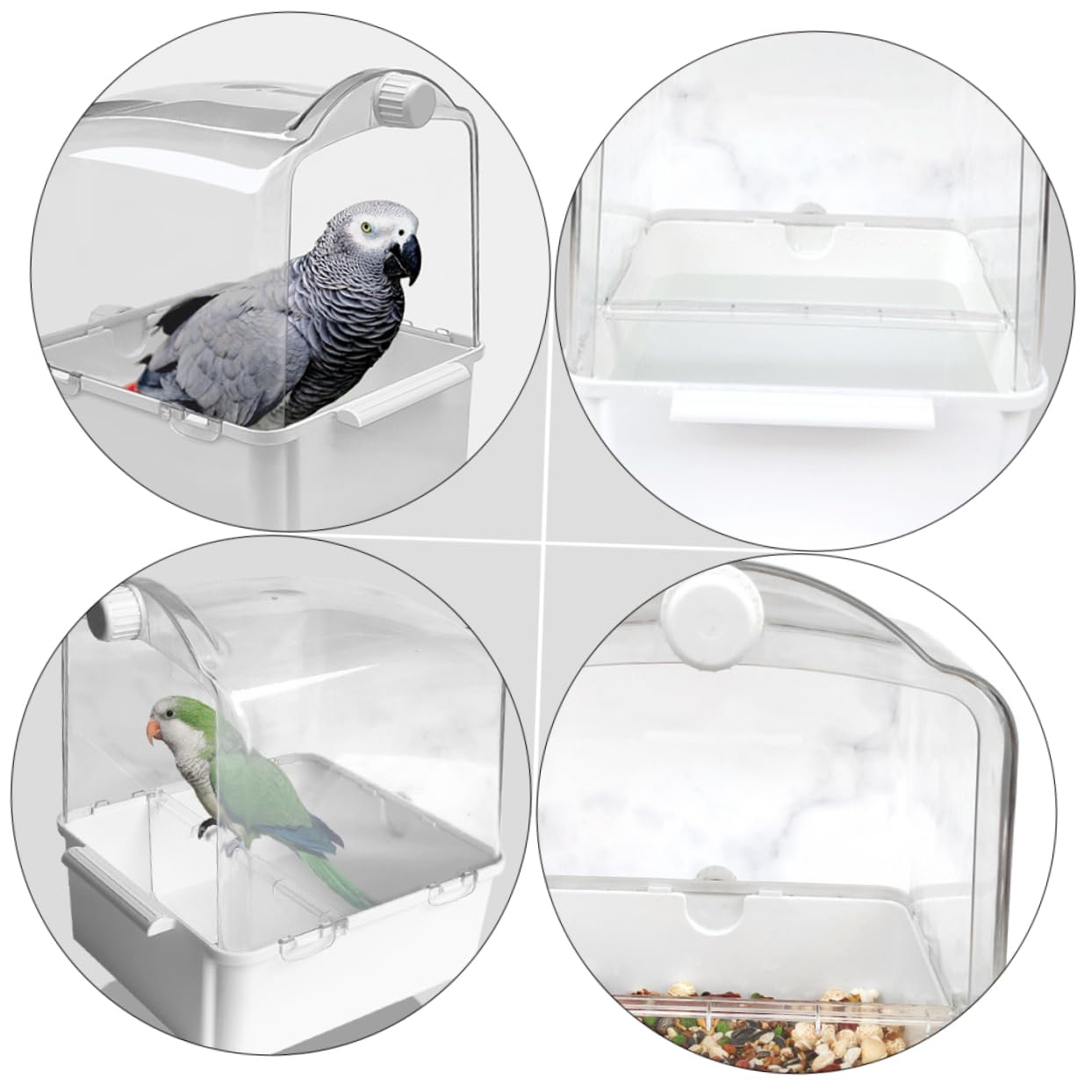 Bagnetto per Uccelli con Iniettore per Pappagalli e Cocorite per Bagni e Pulizia Forniture per Animali Domestici